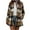 Khaki##1, variant on Women Plaid Shacket Jackets Casual Long Sleeve Loose Lapel Cardigan Jacket Coat With Pocket