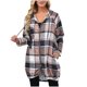 thumbnail image 2 of Pntutb Mujer Estampado De Cuadros Solapa Solapa Cremallera Con Capucha Doble Bolsillo Blazer Manga Larga Con Capucha Casual Abrigo/Chaqueta Pntutb Pntutb-7209, 2 of 7
