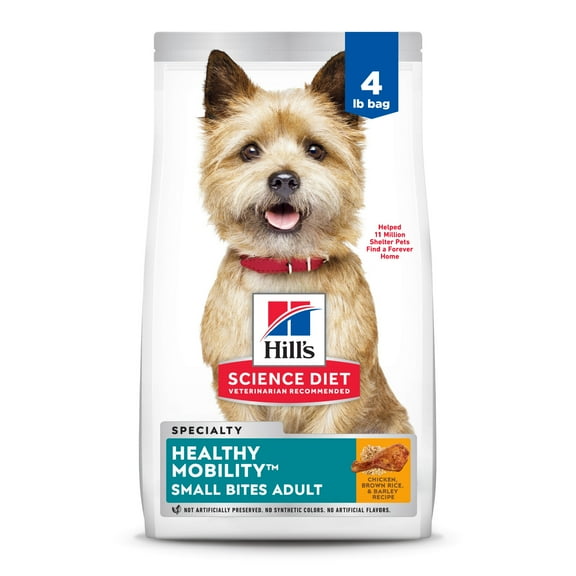 Hill's Science Diet Healthy Mobility Small Bites Chicken, Rice & Barley Dry Dog Food, 4lb Bag