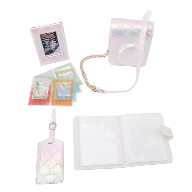 Étui de Protection pour Mini12, Sac en Cuir PU pour Appareil Photo Instantané, avec Album Photo, Cadre Photo, Autocollants pour Cadre Photo, Étui de Protection pour Appareil Photo