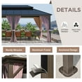thumbnail image 3 of EAGLE PEAK 12x20 Outdoor Patio Hardtop Gazebo with Galvanized Steel Double Roof, Netting & Curtains, 3 of 7