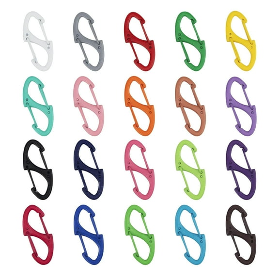 20PCS S Shape Dual Sided Mini Carabiner Clip, Small Wire Gate Snap Hooks for Keys Backpacks Tents, Lightweight EDC Accessories Outdoor Camping Hiking Fishing, Multicolor