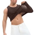 thumbnail image 5 of Fengqque Men's Sequin Tank Top Sparkly Metallic Sleeveless T Shirt Fitness Workout Summer Slim Fit Party Top Brown XL(XL), 5 of 5