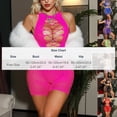 thumbnail image 4 of JSGEK Women Halter Neck Cutout Fishnet Crop Top and Mini Skirt Set Sheer Fabric Lingerie for Nightclub Wear Black Free Size, 4 of 10