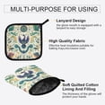 thumbnail image 3 of Yayeee Oven Mitts and Pot Holder Set of 4 Heat Resistant Kitchen Gloves Baking Hot Pad, Green Animals Pattern, 3 of 5