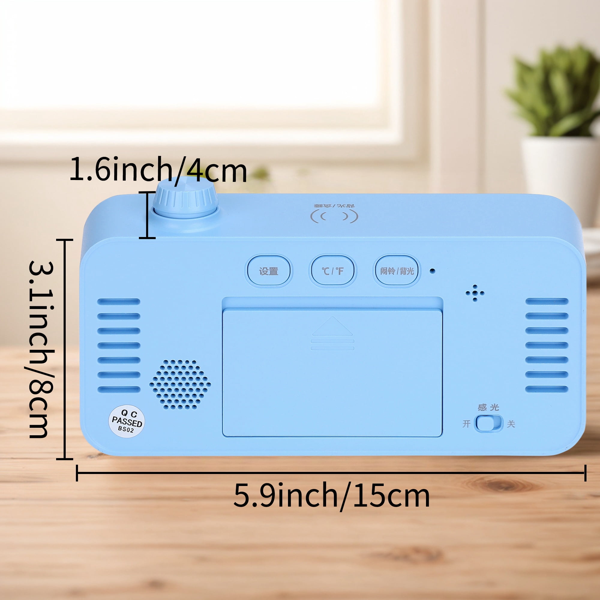 Unique Bargains Small Digital Alarm Clock Bedroom for Deep Sleepers Blue