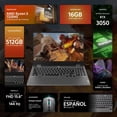 thumbnail image 2 of Laptop Gamer LENOVO LOQ NVIDIA GeForce RTX 3050AMD Ryzen 5 7235HS 16GB DDR5 512GB SSD 15.6" Full HD 144Hz W11 Teclado Español Mouse Gaming Estable, 2 of 5