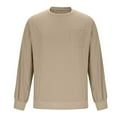 thumbnail image 6 of BiZtdJrK Mens Long Sleeve Oversized Tshirts Casual Crewneck Distressed Washed Tops with Pocket Fall Pullover Blouse, Khaki, XXXXL, 6 of 7