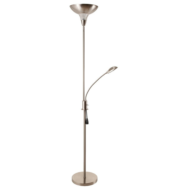 72 Torchiere Combo Floor Lamp With, George S Reading Room 2 Light Torchiere Task Floor Lamp