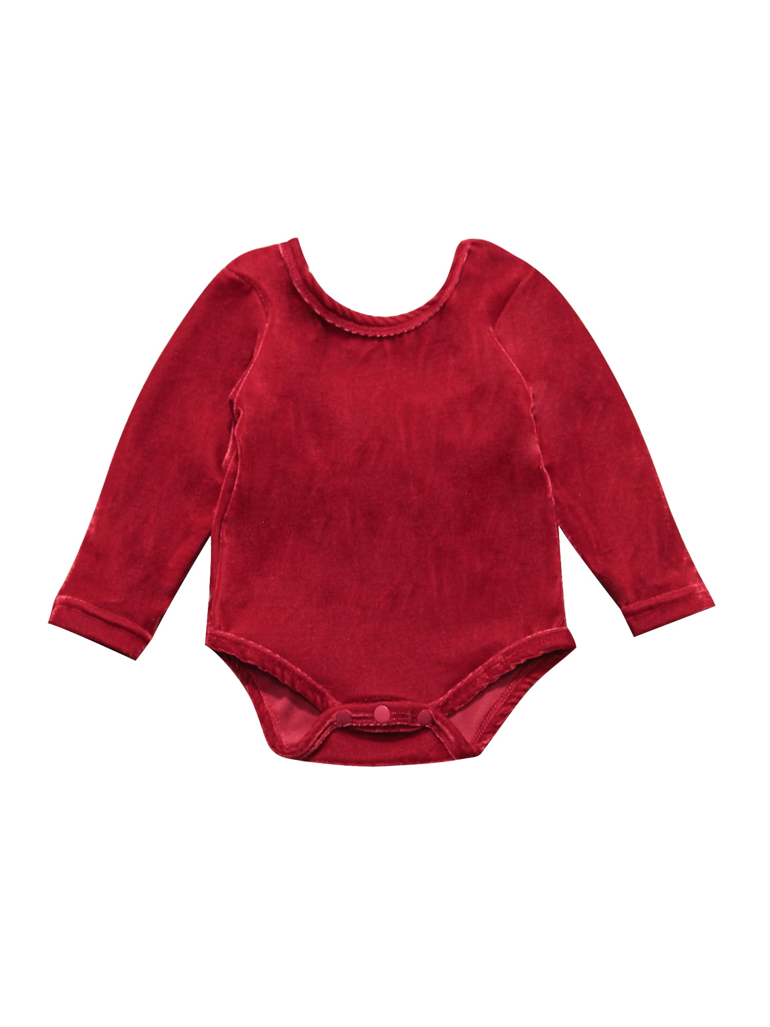 Baby Christmas Romper Sleep Suit Newborn 3 6 9 /&12 Mths Red Velour Girls /& Boys