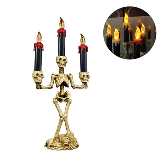 facefd Halloween Decoration Skeleton Candlesticks Holder Candle Light Home Party Ornament Decor No.1