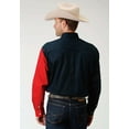 thumbnail image 2 of Roper Mens Red White And Blue Pieced Texas Flag Long Sleeve Western Snap Shirt, 2 of 2