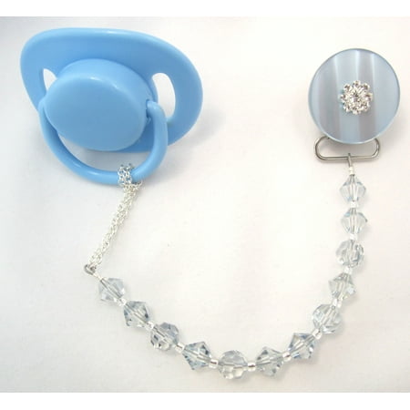 Sparkly Pacifier Clip with Swarovski Crystals