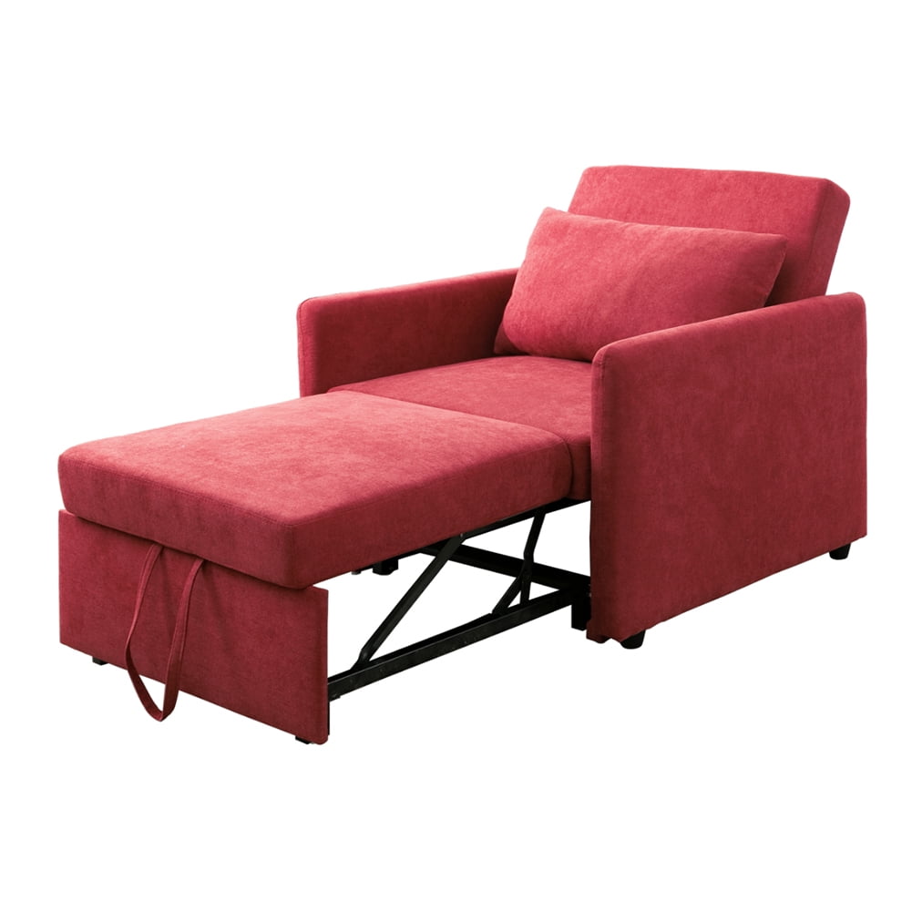 Kadyn 3 in 1 Convertible Sofa Bed Chair, Sleeper Chair, Single Sofa Chairs for Small Space Adjustable Backrest, Red Kadyn 3 in 1 Convertible Sofa Bed Chair, Sleeper Chair, Single Sofa Chairs for Small Space Adjustable Backrest, Red