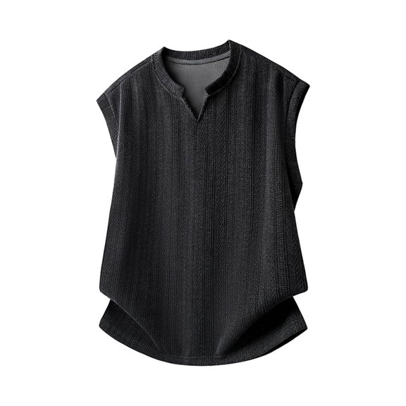 USNSM Men's Tank Tops Casual Sleeveless Loose V-Neck Summer Athletic T-Shirts Fashion Solid Color Sports Shirts (M-5XL) Big and Tall Black XXL