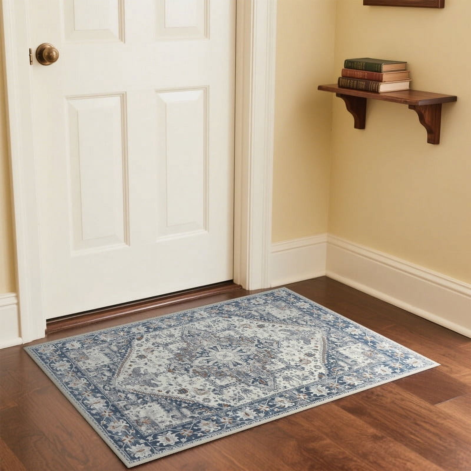 TWINNIS Boho Area Rug Soft Indoor Living Room Carpet,Light Blue Bohemian Rug for Bedroom,2'x3'Non-Slip Washable Decorative Rug