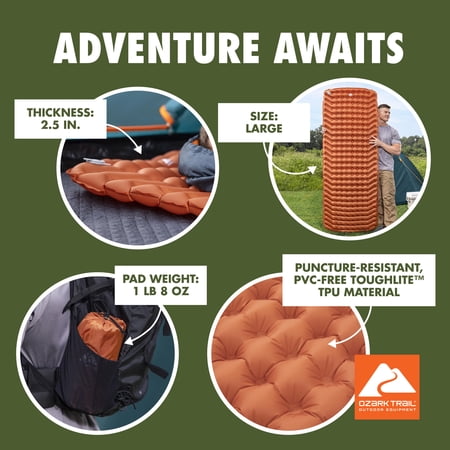 OZARK TRAIL LARGE RECTANGULAR SLEEPING AIR PAD