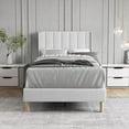 thumbnail image 2 of AUFANK Twin Modern Wood Platform Bed with Wooden Slats, White, 2 of 6