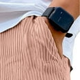 thumbnail image 6 of Men's Corduroy Shorts Lightweight Drawstring Waist Cargo Shorts Pants Summer Beach Pink M, 6 of 7