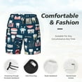 thumbnail image 5 of Sigee Dental Print Mens Swim Trunks with Compression Liner Quick Dry Swim Stretch Beach Shorts with Pockets,S-3XL, 5 of 7