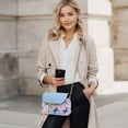 thumbnail image 2 of Pzuqiu Blue Butterfly Women Leather Crossbody Bag with Chain Strap Soft Functional Quilted Leather Mini Crossbody Purse for Women Trendy Exquisite Fashion for Daily Life Shopping, 2 of 7