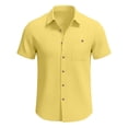 thumbnail image 3 of StSilkitty Men's Short Sleeve Button down Shirts Solid Color Collared Tee Shirt with Pocket Soft Breathable Tops, 3 of 5
