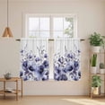 thumbnail image 2 of Purple Blooms Floral Kitchen Curtain for Berdoom Living Room Cafe 54 Inch Length, Farmhouse Spring Flowers Botanical Tiers Curtains Light Filtering Drapes Window Treatment 2 Panels 52"Wx54"L, 2 of 8
