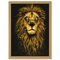 thumbnail image 1 of King Of The Pride Male Lion Golden Mane Painting Gustav Dore Style Black And Gold Artwork Framed Wall Art Print A4, 1 of 4