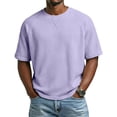 thumbnail image 6 of Paiwinds Men's Waffle Knit T-Shirt Short Sleeve Crew Neck Solid Color Casual Top with Raglan Sleeves Lightweight Comfort Fit Tee, 6 of 9
