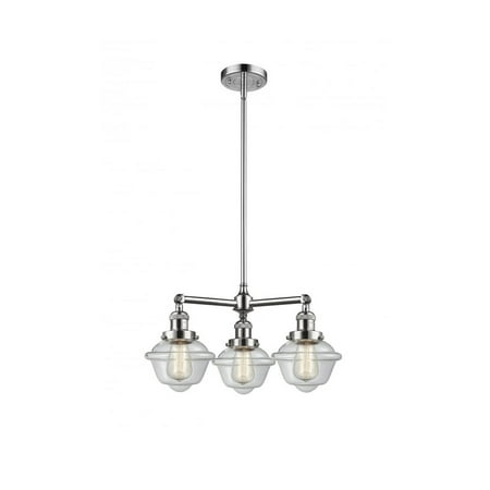 

Polished Chrome Tone Chandeliers 20 Wide Clear Glass Steel/Cast Brass/Glass Medium Base LED 3 Light Fixture