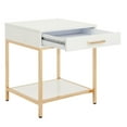 thumbnail image 4 of OSP Home Furnishings Alios End Table with White Gloss Finish and Gold Chrome Plated Base, 4 of 6
