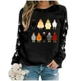 thumbnail image 4 of Puliio Women Graphic Hoodless Sweatshirts Casual Full Sleeve Crewneck Chicken Printed Pullover Sweatshirts Casual Daliy Wear Blouse Top No Hood Sweatshirts, 4 of 4