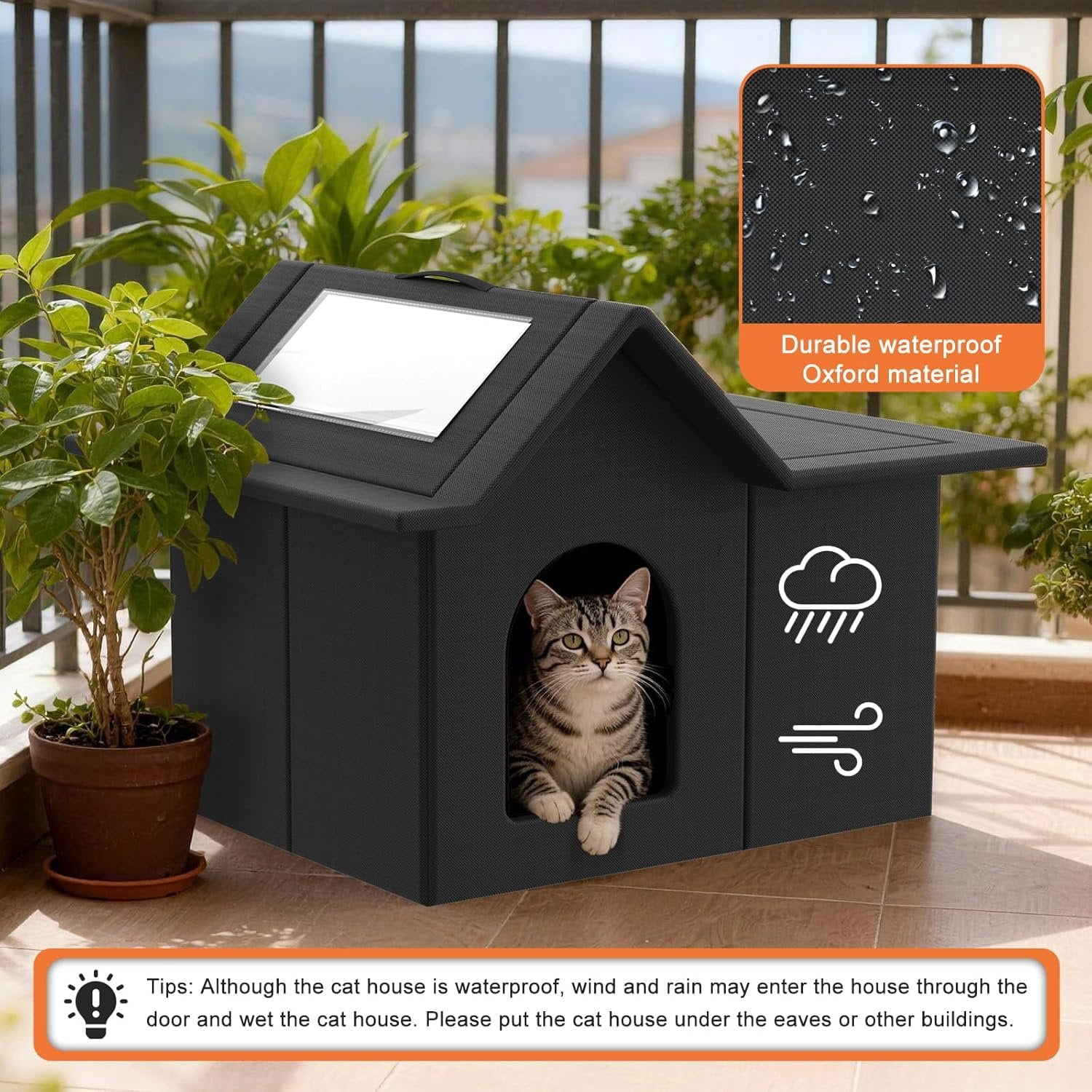 Outdoor  House, Weatherproof Pet Shelter for Cats, Durable  Bed for Outdoor Indoor, Easy Assembly
