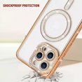 thumbnail image 3 of Entronix Magnetic Crystal Case for iPhone 14 Pro Max, Luxury Rhinestone Cute Bumper Cover for Girls, Gold, 3 of 7