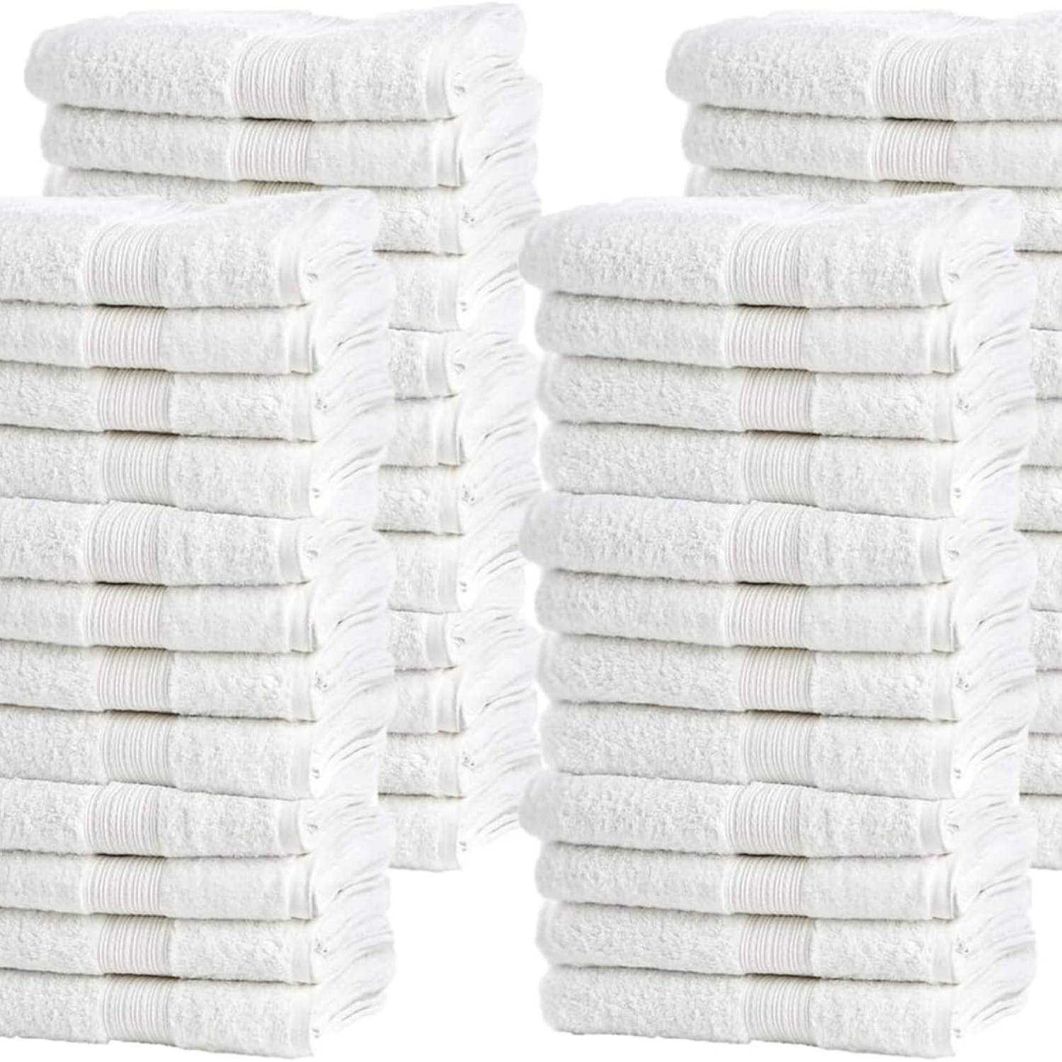 Bulk Spa White Washcloths – 48 Pack – Size 12” x 12” – Thick Loop Pile Washcloth – Absorbent and Soft 100% Ring-Spun Cotton Wash Cloth – Lint Free Face Towel – Wash Cloths Perfect for Bathroom