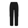thumbnail image 4 of ATOGUTA Boys Cargo Pants With Pockets Wide Leg School Uniform Pants Kids Elastic Waist Flowy Summer Beach Lounge Trousers with Pockets Size 4T-15, Black, 4 of 6