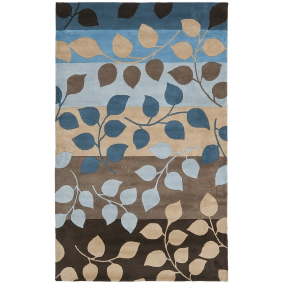 SAFAVIEH Soho Martha Floral Wool Area Rug, Brown/Blue, 3'6" x 5'6"