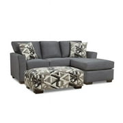 Neo Living NL700-CHAR-CHOF-OTT William Sofa Sectional with Reversible Chaise & Rectangle Ottoman Set, Charcoal - 2 Piece