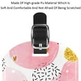 thumbnail image 4 of Square 2Pack PU Leather Pink Round Cruise Luggage Tag with Privacy Cover and Name ID Tag for Travel Handbags Backpacks Luggage Tags, 4 of 6