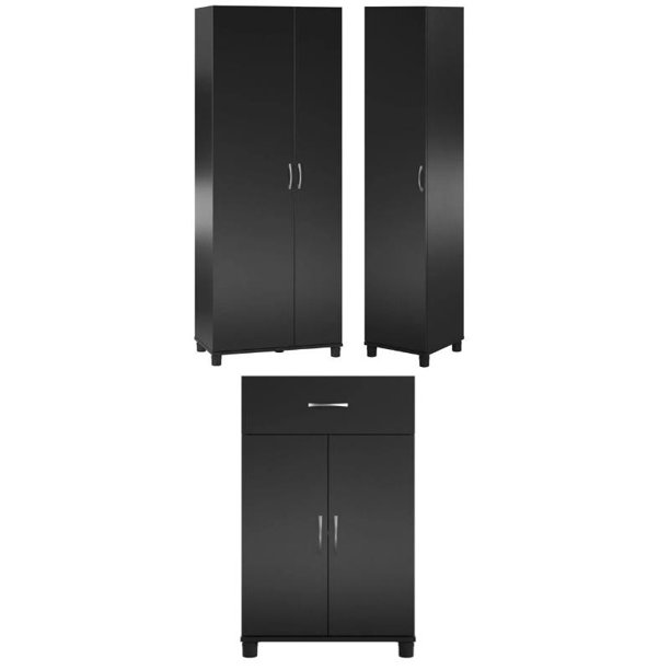 Home Square 3Piece Set with 16" Utility Tall Storage & Storage