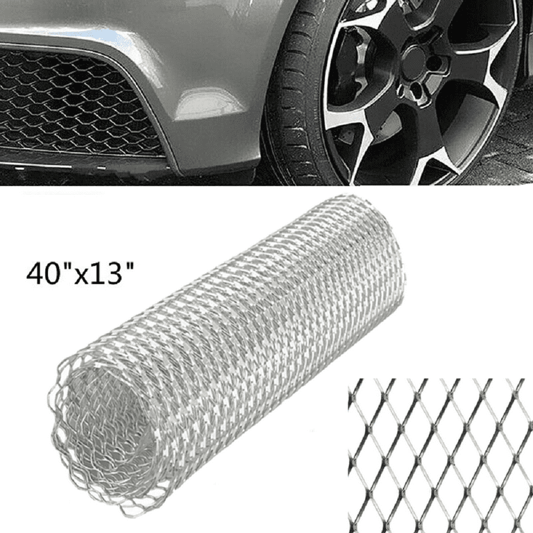 Silver Universal Aluminum Car Grille Net Mesh Grill Body Section