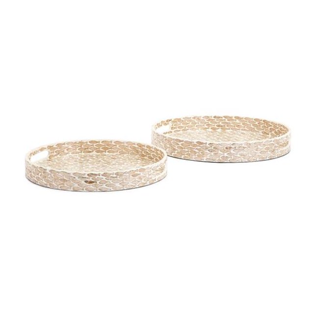 IMAX Pisces Decorative Trays-Set of 2 Large Shell Vase