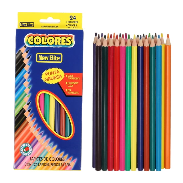 Uxcell 24 Colors Coloring Pencils Set, Soft Core Colored Pencils Hexagonal Shape Coloring Drawing Pencil