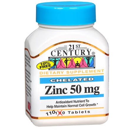 21st Century Zinc 50 mg Tablets Chelated - 110 ct