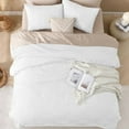 thumbnail image 7 of White Comforter Full Size, 3 Pieces Boho Lightweight Fluffy Bedding Comforter Set for Full Bed, Tufted Farmhouse Design Bed Set for All Seasons (1 Comforter 79x90In, 2 Pillowcases), 7 of 7