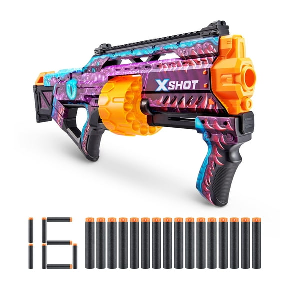 Dart Blaster XSHOT Skins Last Stand Enigma con 16 dardos para niños
