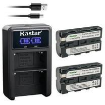 Kastar 2-Pack NP-F570 Battery and LED2 USB Charger Compatible with Elvid FieldVision 4KV2 7", Elvid FieldVision 10.1" LCD On-Camera Monitor, Elvid SkyVision 7" Wireless Aerial Imaging Monitor