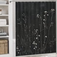 thumbnail image 5 of Black White Wildflowers 4 Pcs Shower Curtain Sets Rug Toilet Lid Cover And Non-Slip U Shape Mat Black And White Herb Plants Waterproof Shower Curtain for Bathroom Decor Set, 5 of 8