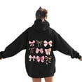thumbnail image 4 of XIAONU Womens Hoodies Letter Print Trendy Hooded Sweatshirt Long Sleeve Pleasure Baggy Oversized Pullover Hoodie Top, 4 of 8