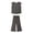 Grey, variant on FAOWME Girls Clothes Summer Solid Color Knit Sleeveless Shirt Flare Pants Set Toddler Bell Bottoms Outfits White 12-24 Months